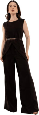 HBD Conjunto Social Feminino, Colete com Abertura Frontal e Calça Alfaiataria, Poliéster com Elastano