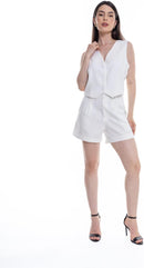 Conjunto Social Colete e Short em Alfaiataria - CON-0055