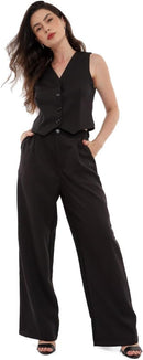 Conjunto Feminino Calça e Colete Alfaiataria, Poliéster com Elastano, Tamanhos P a GG - Con-0064