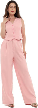 Conjunto Feminino Calça e Colete Alfaiataria, Poliéster com Elastano, Tamanhos P a GG - Con-0064