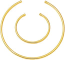 Conjunto de Colar Choker e Pulseira Ajustável, Aro 3,5mm, Dourado e Prata