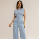 Conjunto Feminino Cropped e Calça Flare em Alfaiataria - Elegante e Sofisticado CON-0036