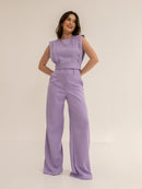 Conjunto Feminino Cropped e Calça Flare em Alfaiataria - Elegante e Sofisticado CON-0036