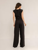 Conjunto Feminino Cropped e Calça Flare em Alfaiataria - Elegante e Sofisticado CON-0036