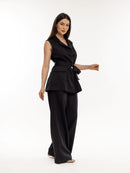 Conjunto Calça Pantalona social e Blazer colete feminino CON-0049