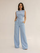 Conjunto Feminino Cropped e Calça Flare em Alfaiataria - Elegante e Sofisticado CON-0036