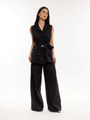 Conjunto Calça Pantalona social e Blazer colete feminino CON-0049