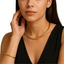 Conjunto de Colar Choker e Pulseira Ajustável, Aro 3,5mm, Dourado e Prata