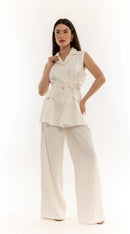 Conjunto Calça Pantalona social e Blazer colete feminino CON-0049