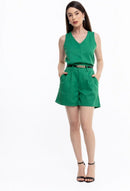 Conjunto Social Feminino Regata em Alfaiataria com Calça e Cinto – Look Elegante para Trabalho, Escritório e Eventos CON-0059