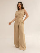 Conjunto Feminino Cropped e Calça Flare em Alfaiataria - Elegante e Sofisticado CON-0036