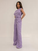 Conjunto Feminino Cropped e Calça Flare em Alfaiataria - Elegante e Sofisticado CON-0036