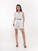 Conjunto Social Feminino Regata em Alfaiataria com Calça e Cinto – Look Elegante para Trabalho, Escritório e Eventos CON-0059