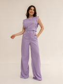 Conjunto Feminino Cropped e Calça Flare em Alfaiataria - Elegante e Sofisticado CON-0036