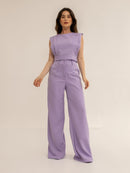 Conjunto Feminino Cropped e Calça Flare em Alfaiataria - Elegante e Sofisticado CON-0036