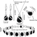 LMXXVJ Conjunto de joias para mulheres, colar de zircônia cúbica em gota, brincos, anel ajustável, conjunto de joias, joias formais, presente