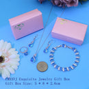 LMXXVJ Conjunto de joias para mulheres, colar de zircônia cúbica em gota, brincos, anel ajustável, conjunto de joias, joias formais, presente