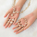 Conjuntos de joias de formatura de ouro para mulheres elegantes colar de cristal brincos pulseira conjuntos de joias de casamento para noivas damas de honra festa de casamento mãe esposa filha irmã