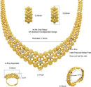 Conjunto de colar de joias femininas indianas em Dubai noiva africana casamento formatura moda joias 24K banhado a ouro colar pulseiras anéis brincos conjunto de 4 peças