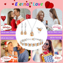 LMXXVJ Conjunto de joias para mulheres, colar de zircônia cúbica em gota, brincos, anel ajustável, conjunto de joias, joias formais, presente