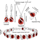 LMXXVJ Conjunto de joias para mulheres, colar de zircônia cúbica em gota, brincos, anel ajustável, conjunto de joias, joias formais, presente