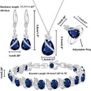 LMXXVJ Conjunto de joias para mulheres, colar de zircônia cúbica em gota, brincos, anel ajustável, conjunto de joias, joias formais, presente