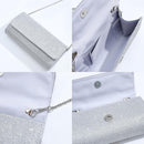 NEWITIN Conjunto de 5 peças de joias de strass para mulheres, joias de formatura, bolsa de embreagem de cristal, colares, pulseiras, brincos, conjunto de joias de prata para mulheres noivas