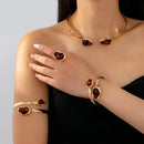 Conjunto de Colar, Pulseira Bangle Armband e Anel Feminino Estilo Bohemio Europeu Americano - Adequado para Todas as Estações como Presentes Uso Diário em Fériass & Eventos