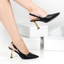 Sapato Feminino Scarpin Slingback Salto Fino Bebecê Elegante