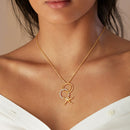 Gargantilha Vowstone Pingente De Três Círculos De Ouro 18k
