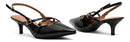 Scarpin Vizzano Slingback Feminino Salto Baixo Fivelas