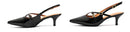 Scarpin Vizzano Slingback Feminino Salto Baixo Fivelas