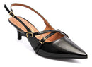 Scarpin Vizzano Slingback Feminino Salto Baixo Fivelas