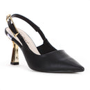 Sapato Feminino Scarpin Slingback Salto Fino Bebecê Elegante