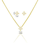 Brinco + Colar Ponto De Luz Banhado A Ouro 18k (4140)