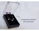 Brinco + Colar Ponto De Luz Banhado A Ouro 18k (4140)