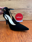 Scarpin Bebecê Salto Alto Bico Fino Elegante Festa Brilho