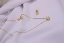 Brinco + Colar Ponto De Luz Banhado A Ouro 18k (4140)