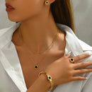 Conjunto de 4 Peças de Colar, Pulseira e Brincos Luxuosos e Modernos com Corrente Roman Blade para Mulheres - Perfeito para Uso Diário ou Ocasiões Festivas