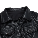 Jaqueta Feminina Cropped  em Couro Genuino - Clarice Premium