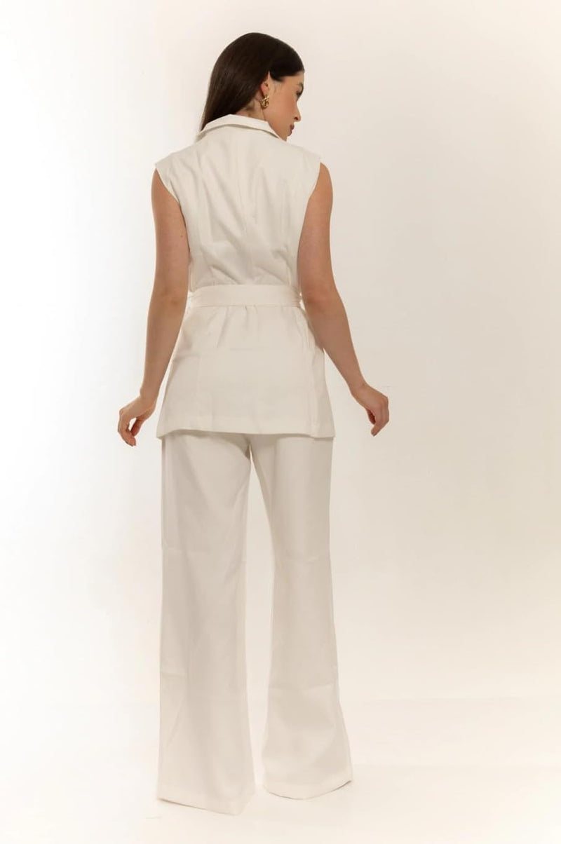 Conjunto Calça Pantalona social e Blazer colete feminino CON-0049